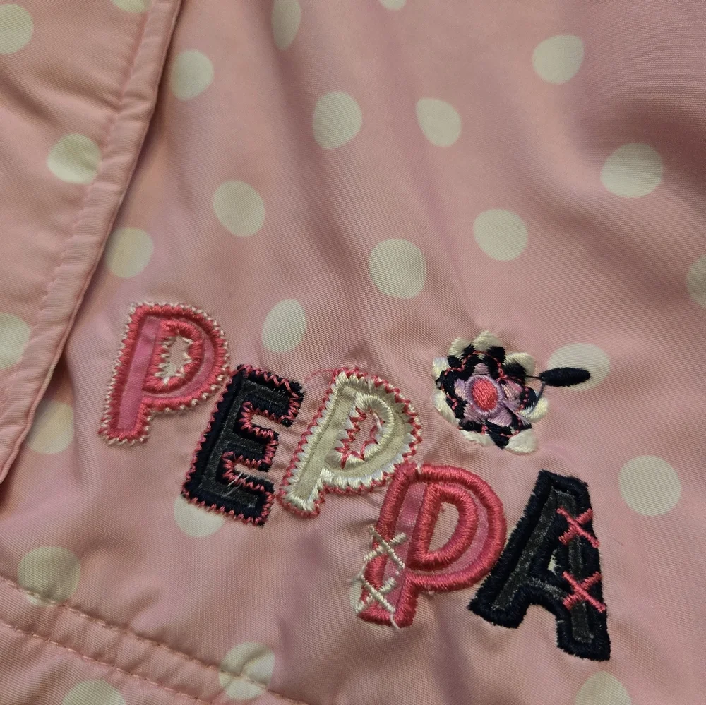 Vintage Y2k 2003 Peppa Pig Pink Polka Dot Hooded Jacket